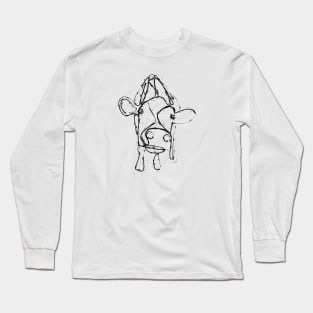 Cow illustration in black and white Long Sleeve T-Shirt